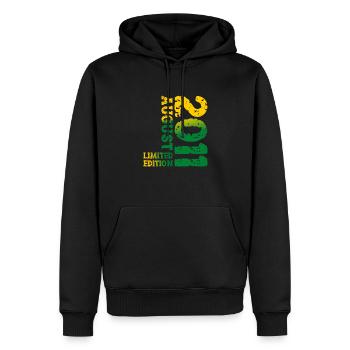 2011 August Limited Edition 12. Geburtstag Outfit - Männer Premium Bio Hoodie - Schwarz - Vorne - Nico (187cm)