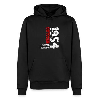 1954 Oktober Limited Edition 69. Geburtstag Deko - Männer Premium Bio Hoodie - Schwarz - Vorne - Nico (187cm)