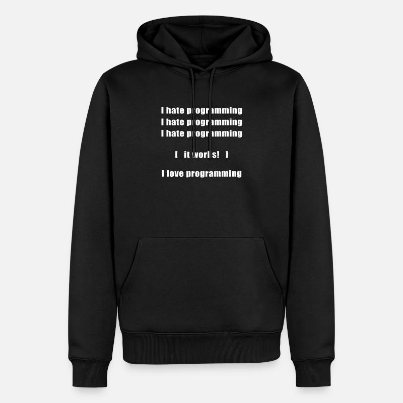 Code Programming - Men’s Premium Organic Hoodie - black