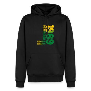 1989 Décembre Edition Limitée 34ème Anniversaire Décoration - Sweat à capuche Premium bio Homme - noir - Devant - Nico (187cm)