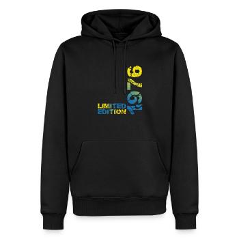 1976 édition limitée anniversaire cadeau femme mari - Sweat à capuche Premium bio Homme - noir - Devant - Nico (187cm)