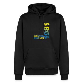 1981 Limited Edition Geburtstag Geschenk Frau Mann - Männer Premium Bio Hoodie - Schwarz - Vorne - Nico (187cm)