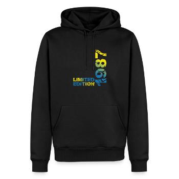 1987 édition limitée anniversaire cadeau femme mari - Sweat à capuche Premium bio Homme - noir - Devant - Nico (187cm)