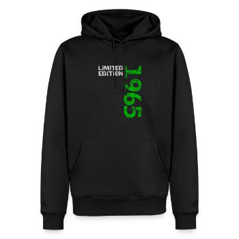 1965 édition limitée anniversaire cadeau femme mari - Sweat à capuche Premium bio Homme - noir - Devant - Nico (187cm)