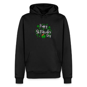Accessoires de la Saint-Patrick Irlande Shamrock décoration - Sweat à capuche Premium bio Homme - noir - Devant - Nico (187cm)