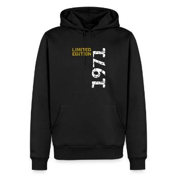 1971 édition limitée anniversaire cadeau femme mari - Sweat à capuche Premium bio Homme - noir - Devant - Nico (187cm)