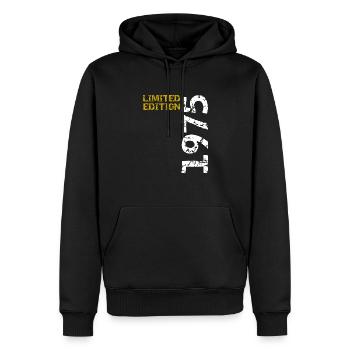 1975 édition limitée anniversaire cadeau femme mari - Sweat à capuche Premium bio Homme - noir - Devant - Nico (187cm)