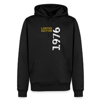 1976 édition limitée anniversaire cadeau femme mari - Sweat à capuche Premium bio Homme - noir - Devant - Nico (187cm)