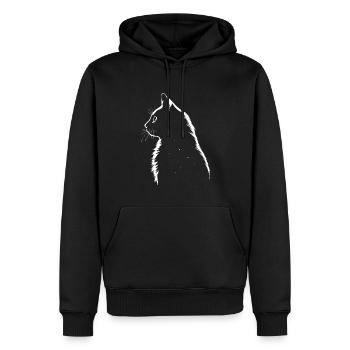 Chat, Motif De Chat - Sweat à capuche Premium bio Homme - noir - Devant - Nico (187cm)