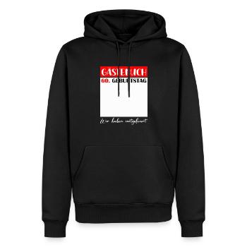 60e anniversaire femmes 60 ans hommes cadeau - Sweat à capuche Premium bio Homme - noir - Devant - Nico (187cm)