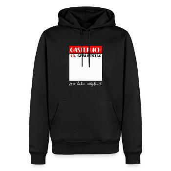 13e anniversaire fille 13 ans garçon cadeau - Sweat à capuche Premium bio Homme - noir - Devant - Nico (187cm)