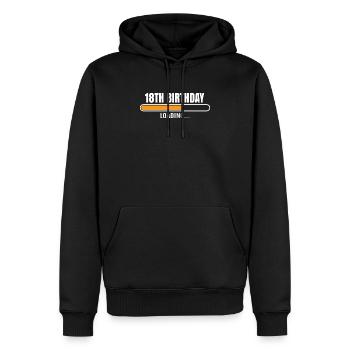 18th birthday - Men’s Premium Organic Hoodie - black - Front - Nico (187cm)