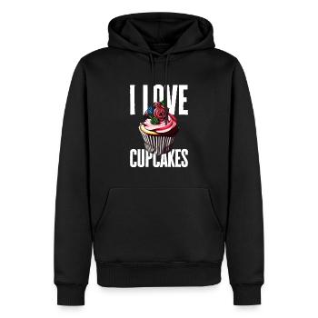 I love cupcakes - Men’s Premium Organic Hoodie - black - Front - Nico (187cm)