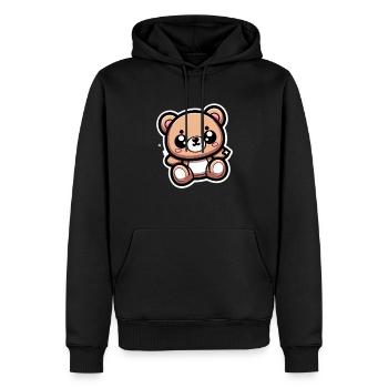 Cute Kawaii Teddy Bear 1 - Men’s Premium Organic Hoodie - black - Front - Nico (187cm)