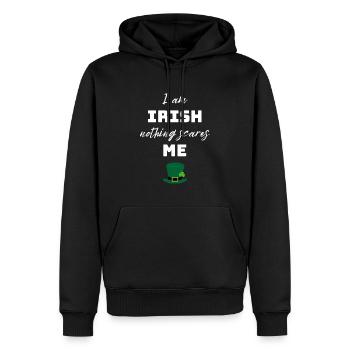 Irish humor Saint Patrick's Day, nothing scares me - Men’s Premium Organic Hoodie - black - Front - Nico (187cm)