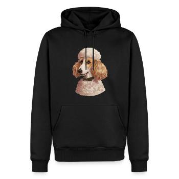 J’adore les caniches – Ich liebe Pudel - Sweat à capuche Premium bio Homme - noir - Devant - Nico (187cm)