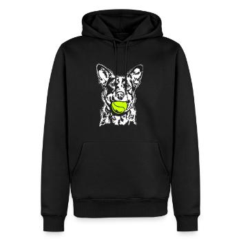 Bovins Chien Balle Balljunkie Chiens Wilsigns - Sweat à capuche Premium bio Homme - noir - Devant - Nico (187cm)