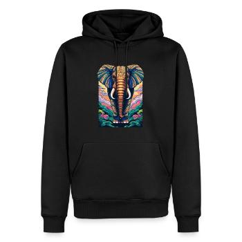 Elefant Pop Art - Männer Premium Bio Hoodie - Schwarz - Vorne - Nico (187cm)