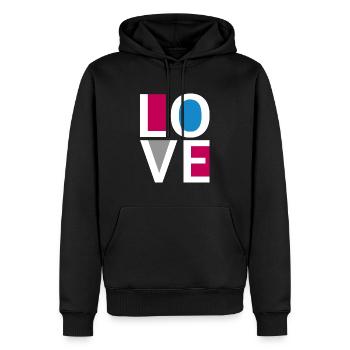 Love | Relationship, Romantic, Valentine's Day - Men’s Premium Organic Hoodie - black - Front - Nico (187cm)