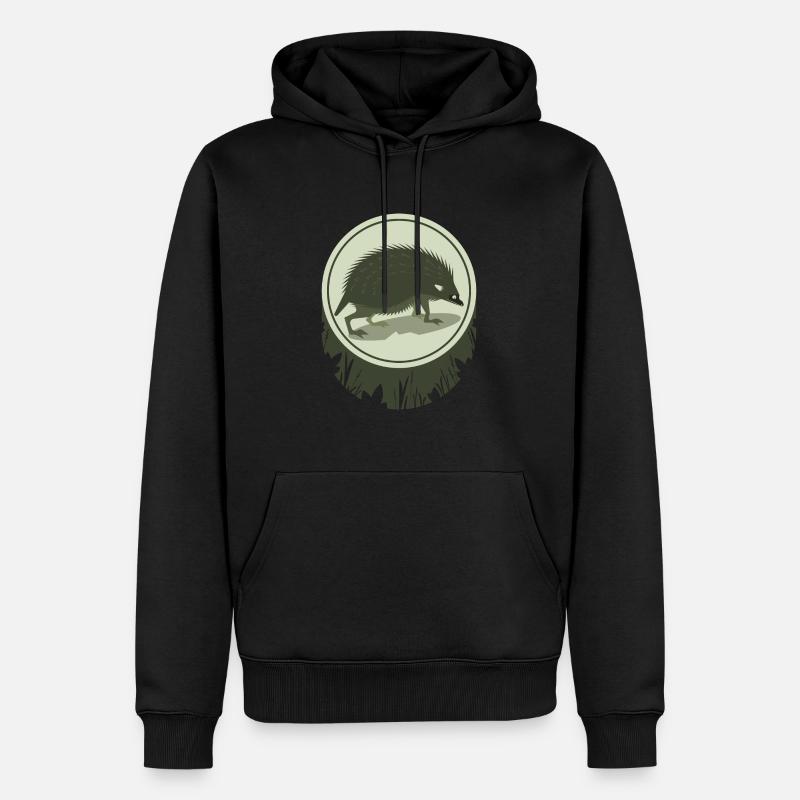 Igel - Männer Premium Bio Hoodie - Schwarz