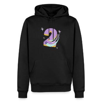 2nd birthday (Gift of 2 years) - Men’s Premium Organic Hoodie - black - Front - Nico (187cm)