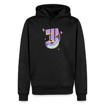 3rd birthday (3 year gift) - Men’s Premium Organic Hoodie - black - Front - Nico (187cm)