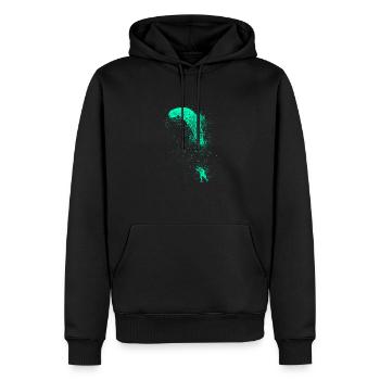 Parapente Start Splash turquoise - Sweat à capuche Premium bio Homme - noir - Devant - Nico (187cm)
