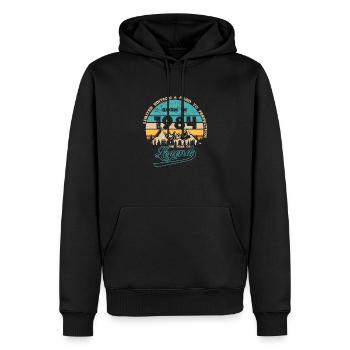 Legenden 1984 - Männer Premium Bio Hoodie - Schwarz - Vorne - Nico (187cm)