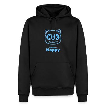 Lustig einfach Forever Happy - Männer Premium Bio Hoodie - Schwarz - Vorne - Nico (187cm)