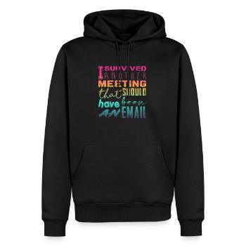 Drôle de dicton pour bureau, bureau, travail et travail - Sweat à capuche Premium bio Homme - noir - Devant - Nico (187cm)