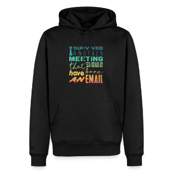 Drôle de dicton pour bureau, bureau, travail et travail - Sweat à capuche Premium bio Homme - noir - Devant - Nico (187cm)