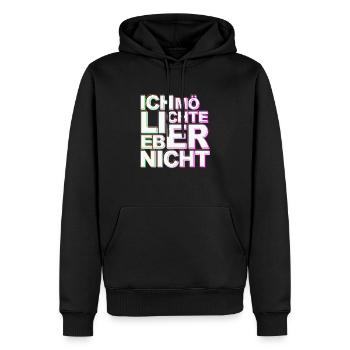 Bartleby der Schreiber - Ich möchte lieber nicht - Männer Premium Bio Hoodie - Schwarz - Vorne - Nico (187cm)