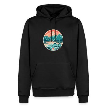 Mountains - Men’s Premium Organic Hoodie - black - Front - Nico (187cm)