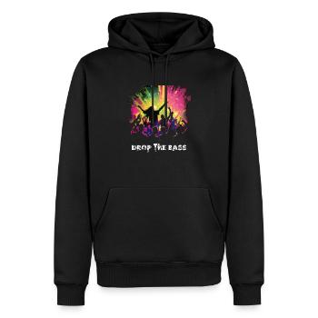 Drop the bass - Sweat à capuche Premium bio Homme - noir - Devant - Nico (187cm)
