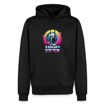 1980 Année du singe Singe Rétro - Sweat à capuche Premium bio Homme - noir - Devant - Nico (187cm)