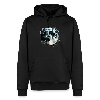 Moon Watercolor Watercolors - Men’s Premium Organic Hoodie - black - Front - Nico (187cm)