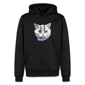Aquarelle britannique à poil court - Sweat à capuche Premium bio Homme - noir - Devant - Nico (187cm)