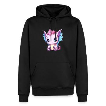 Dragon Kawaii Dessin - Sweat à capuche Premium bio Homme - noir - Devant - Nico (187cm)