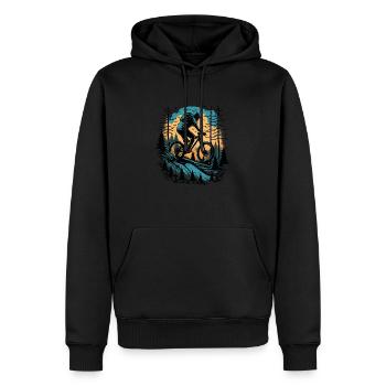 Celui qui freine perd - Mountainbike Bike VTT Biker - Sweat à capuche Premium bio Homme - noir - Devant - Nico (187cm)