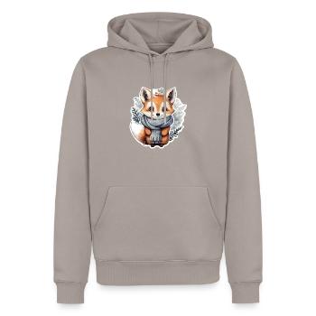Winter Fuchs - Männer Premium Bio Hoodie - Taupe - Vorne - Nico (187cm)