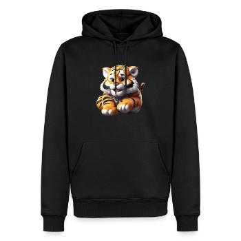 Tiger Child - Men’s Premium Organic Hoodie - black - Front - Nico (187cm)