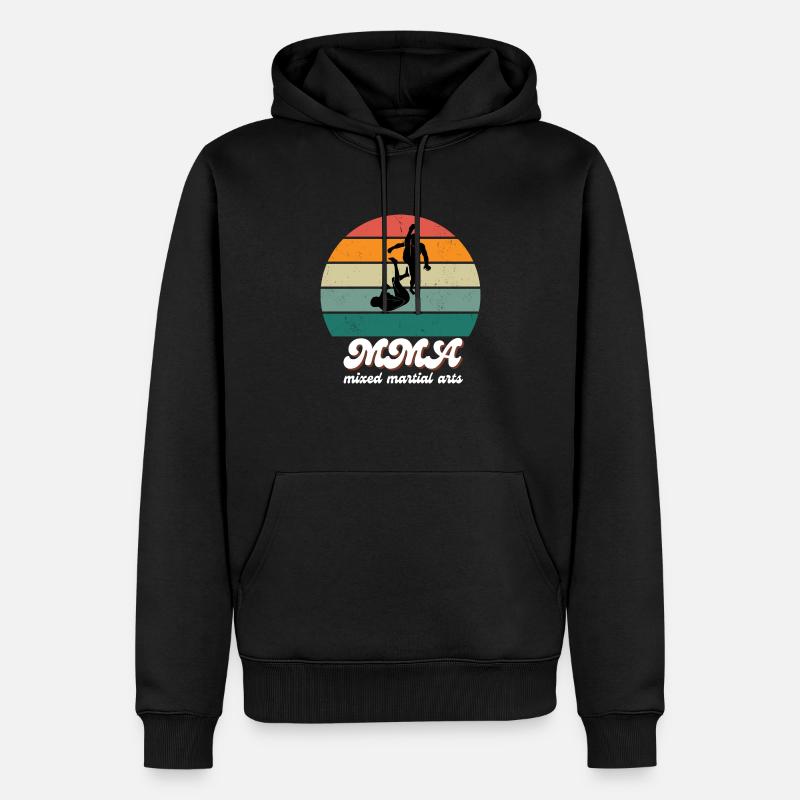 Retro-Kampfgeist-MMA - Männer Premium Bio Hoodie - Schwarz