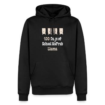 100 jours d’école NoProb Lama - Sweat à capuche Premium bio Homme - noir - Devant - Nico (187cm)