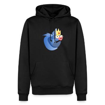 Look Pull Poisson - Sweat à capuche Premium bio Homme - noir - Devant - Nico (187cm)