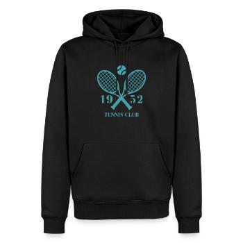 1952 tennis club - Sweat à capuche Premium bio Homme - noir - Devant - Nico (187cm)