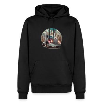 American Truck 18 Wheller LKW Big Rig Trucking - Männer Premium Bio Hoodie - Schwarz - Vorne - Nico (187cm)