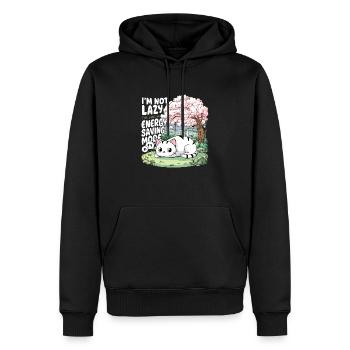 Je ne suis pas paresseux, je suis juste sur l’économie d’énergie - Sweat à capuche Premium bio Homme - noir - Devant - Nico (187cm)