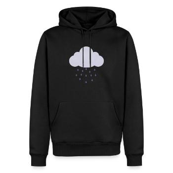 Nuage de barbe à papa arrosé de pluie - Sweat à capuche Premium bio Homme - noir - Devant - Nico (187cm)