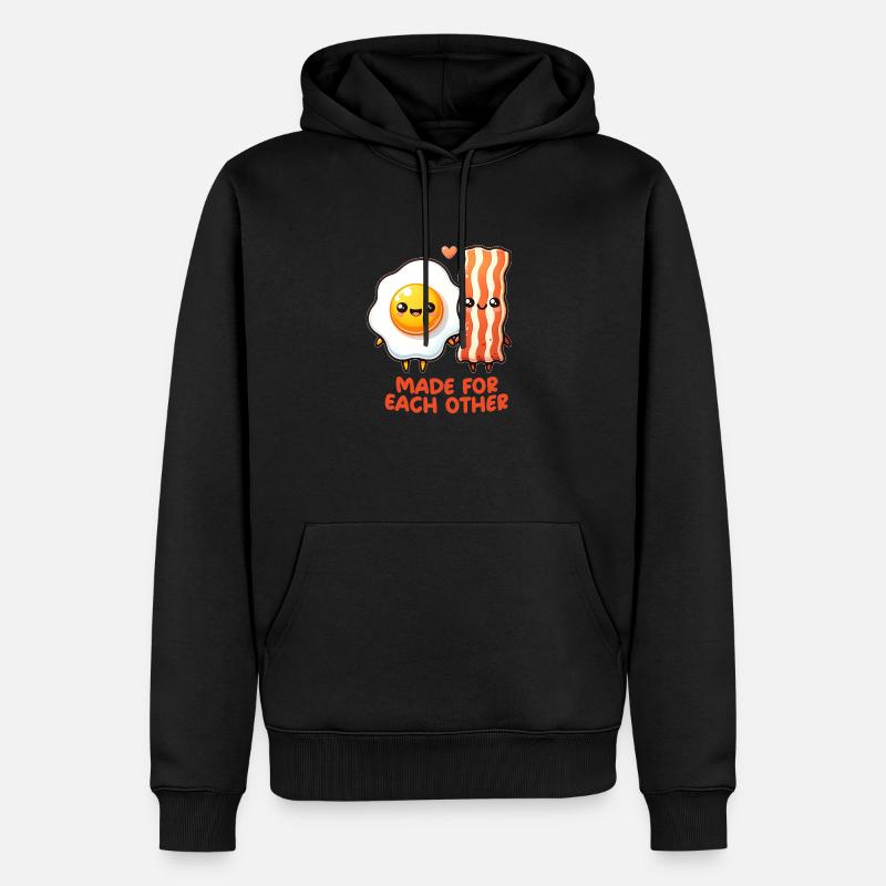 Egg and bacon - Men’s Premium Organic Hoodie - black