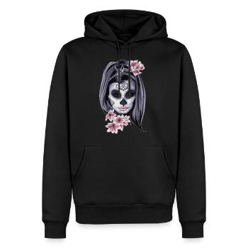 La Catrina - Tag der Toten - Männer Premium Bio Hoodie - Schwarz - Vorne - Nico (187cm)